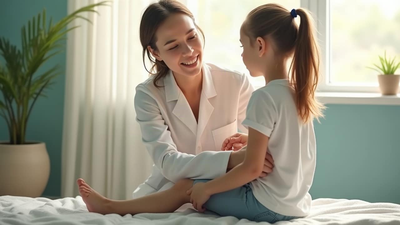 A parent and young child sitting together in a calm chiropractic waiting room