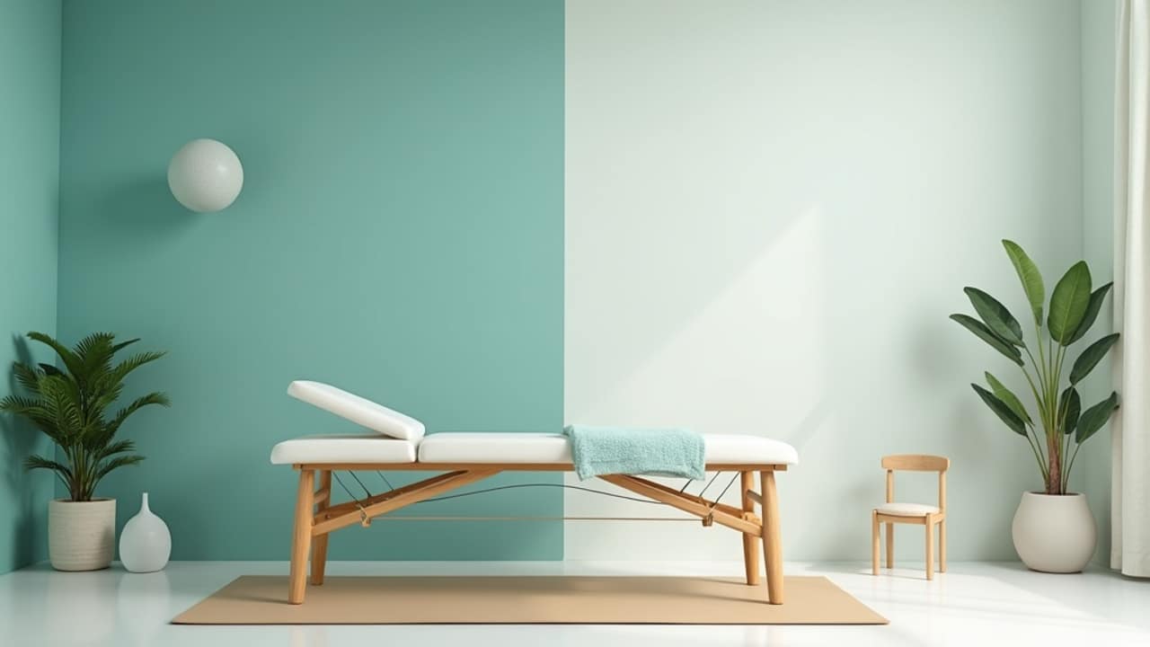 A patient working through a guided exercise with a therapist in a clinic